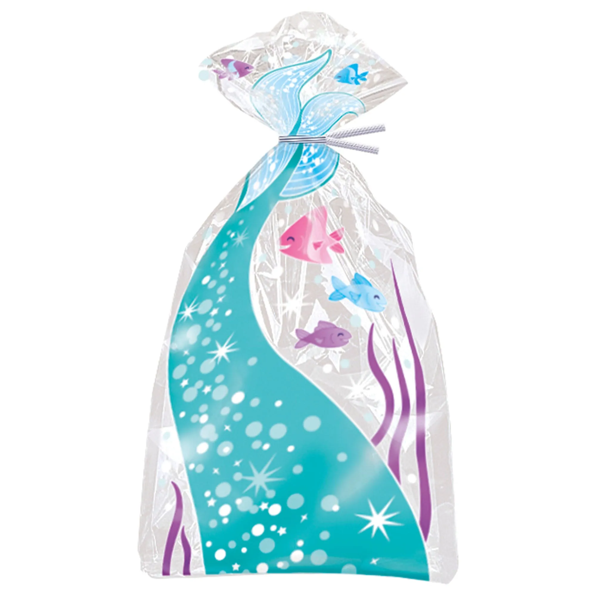 Mermaid Party Supplies - Mermaid Tail Cellophane Bags 5"x11", 40ct