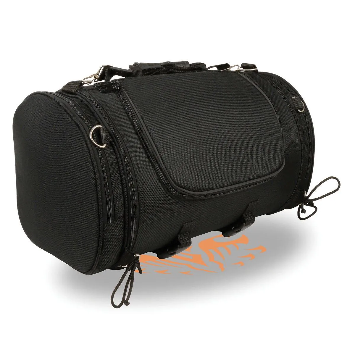 Milwaukee Performance SH683 Large Black Textile Duffel Style Motorcycle Sissy Bar Bag with Carry Strap