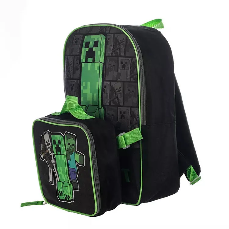 MINECRAFT CREEPER BACKPACK WITH LUNCH TOTE - Backpacks