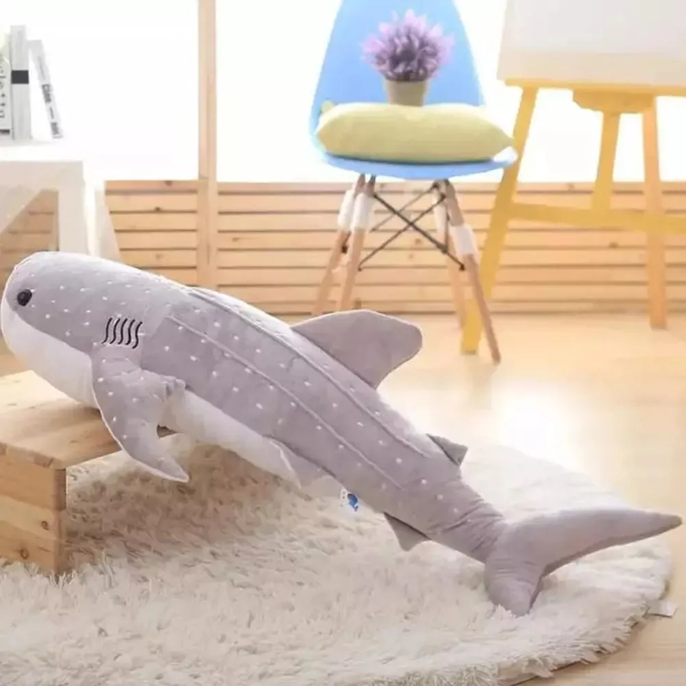 MOC  Compatible  150cm Large Size Soft Shark Plush Toy Big Creative Blue Whale Stuffed Soft Shark Sea Fish Plush Pillow Lovely  Baby Do