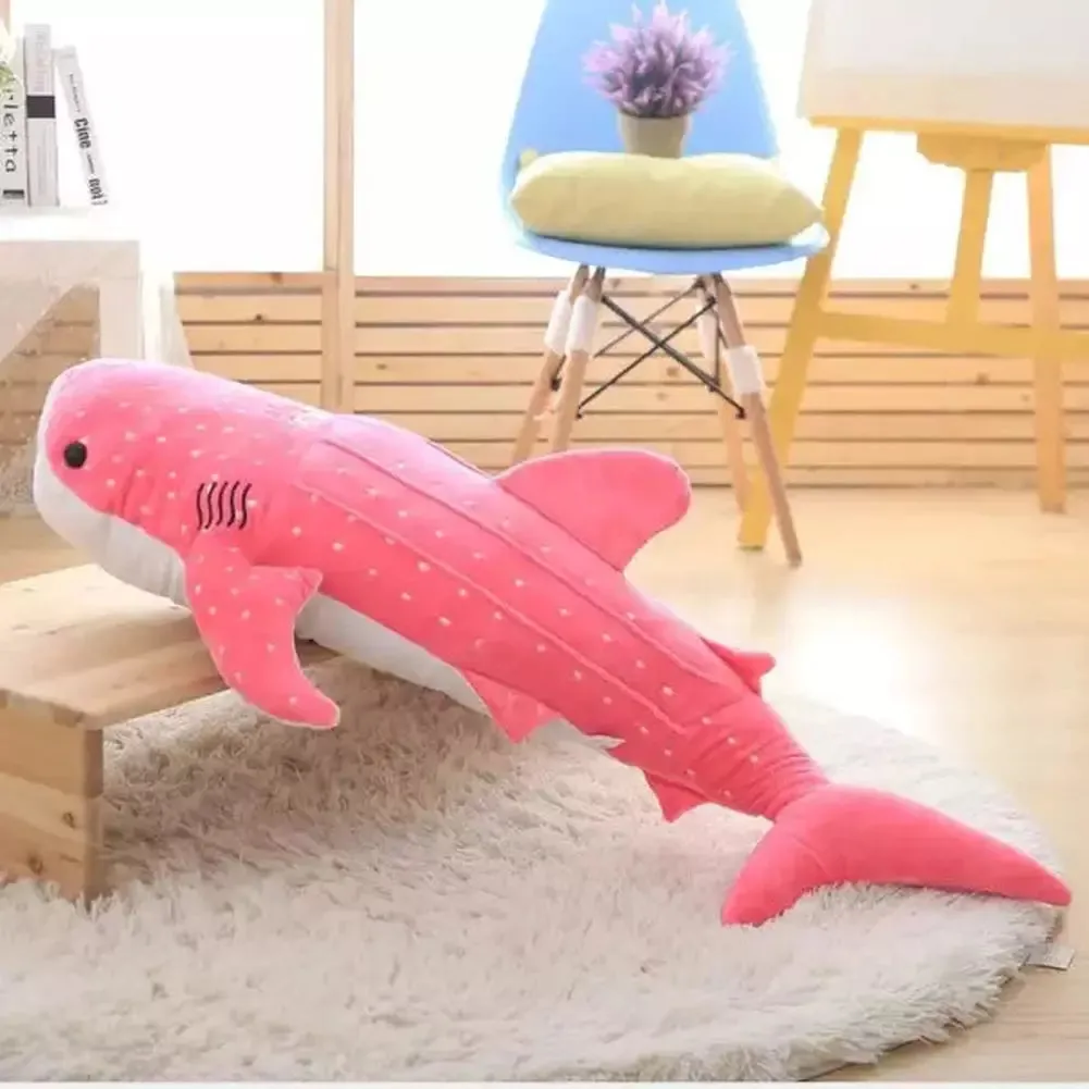 MOC  Compatible  150cm Large Size Soft Shark Plush Toy Big Creative Blue Whale Stuffed Soft Shark Sea Fish Plush Pillow Lovely  Baby Do