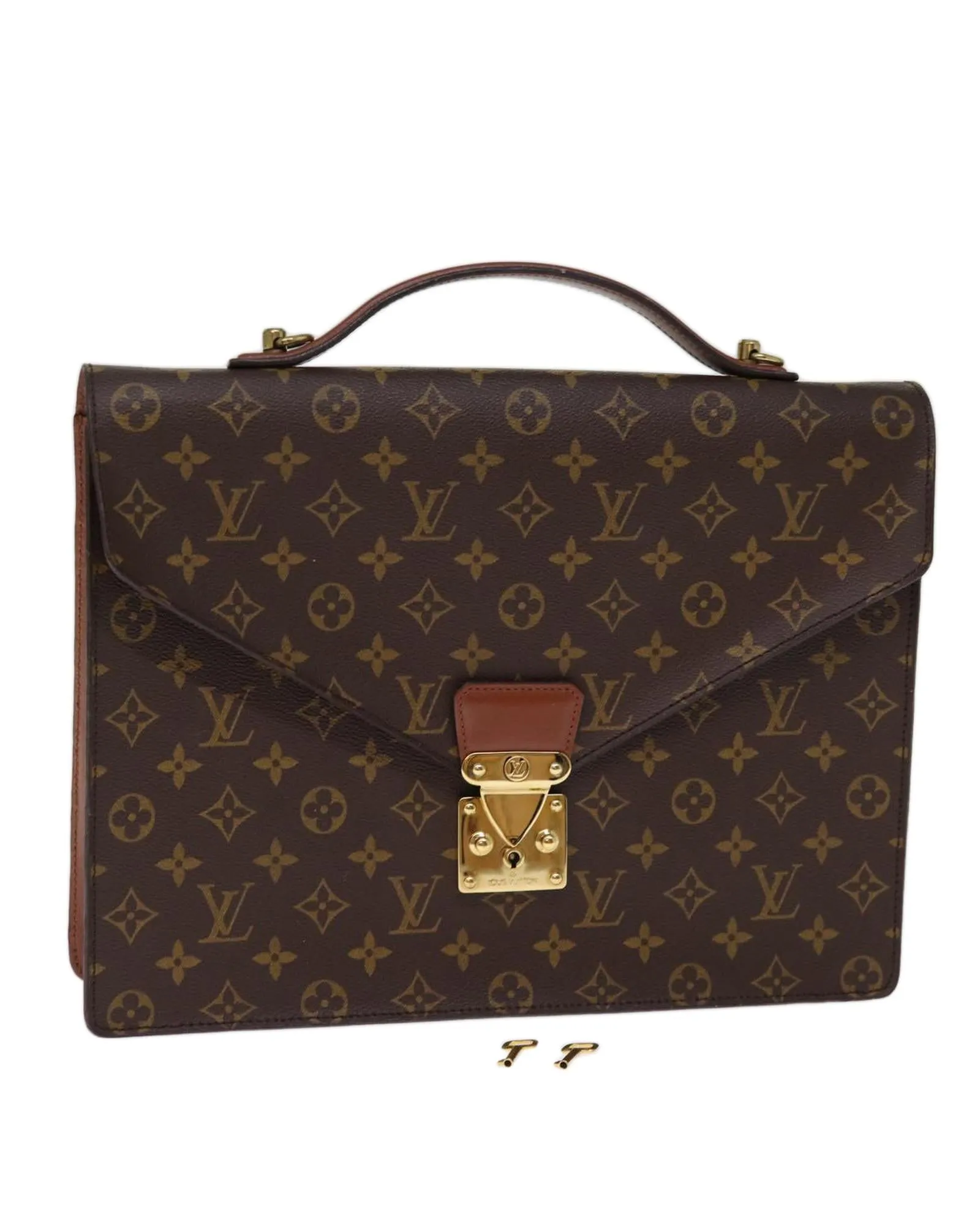 Monogram Business Bag with Key Accessory and French Craftsmanship