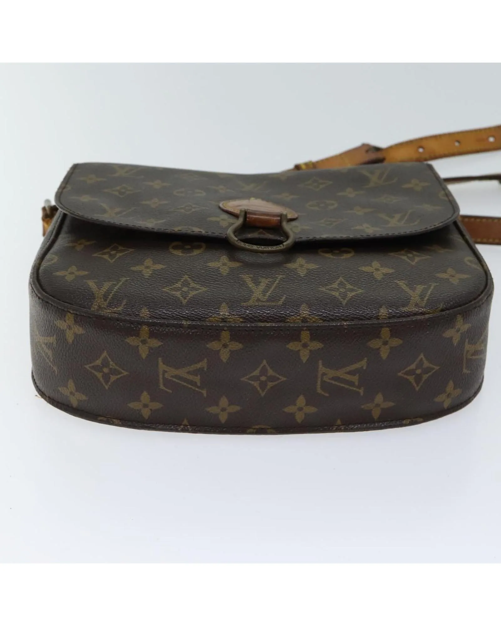 Monogram Shoulder Bag with Adjustable Strap and Interior Pocket