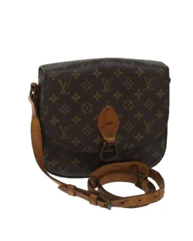 Monogram Shoulder Bag with Adjustable Strap and Interior Pocket