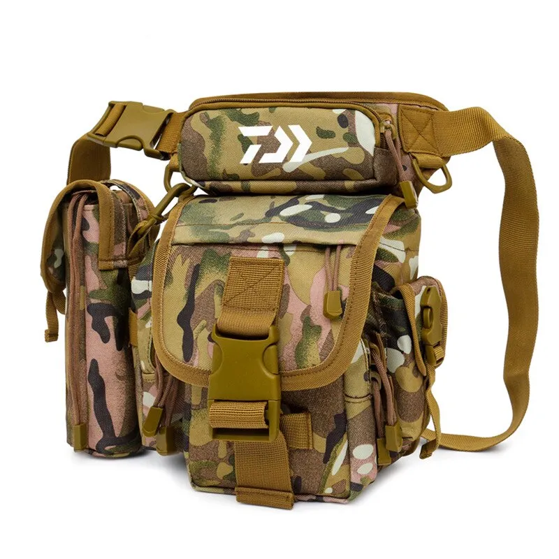 Multifunctional Fishing Tackle Bags Single Shoulder Crossbody Bag Waist Pack Fish Lures Gear Utility Storage Fishing Bag