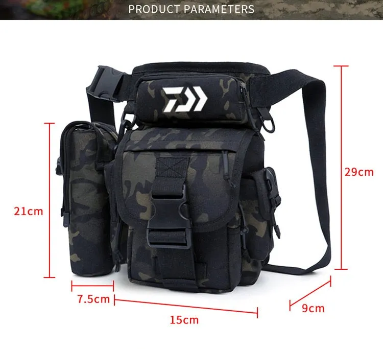 Multifunctional Fishing Tackle Bags Single Shoulder Crossbody Bag Waist Pack Fish Lures Gear Utility Storage Fishing Bag