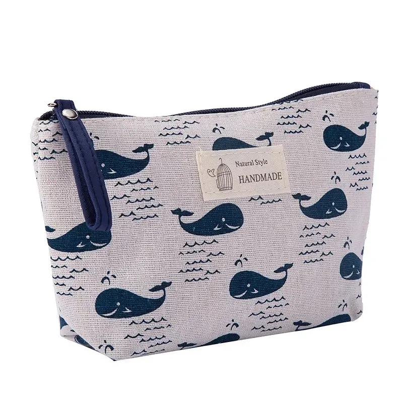 New Women Travel Cosmetic Bag Canvas Portable Zipper Makeup Bags Female Purses Pencil Case Toiletries Storage Wash Bag Hot