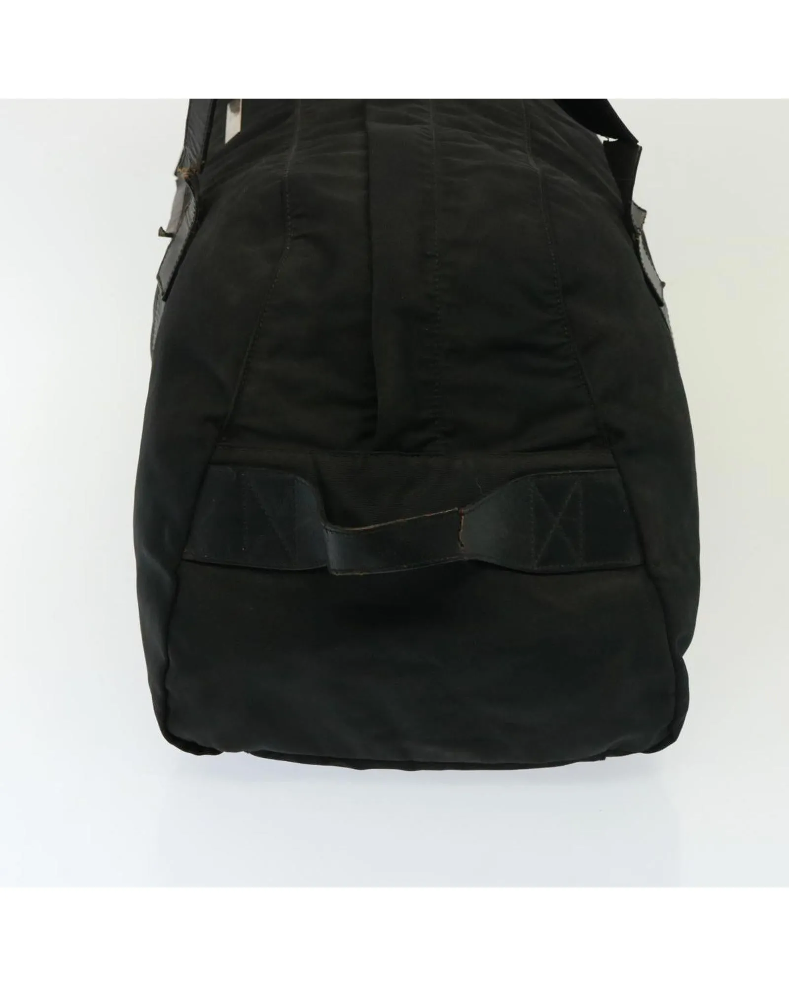 Nylon Boston Bag with Leather Zip Pull