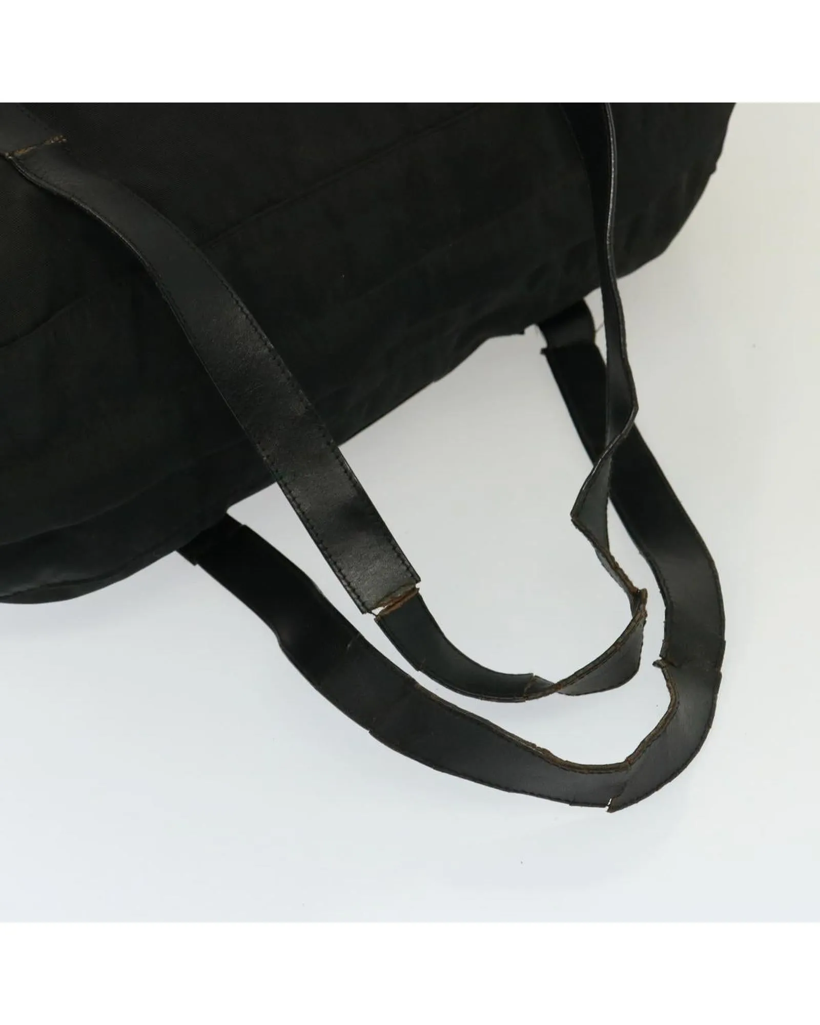 Nylon Boston Bag with Leather Zip Pull