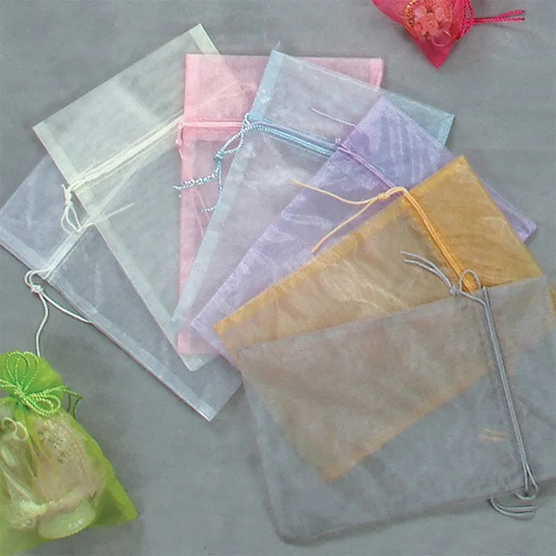 Organza Bags 6in x 9in Silver 6ct