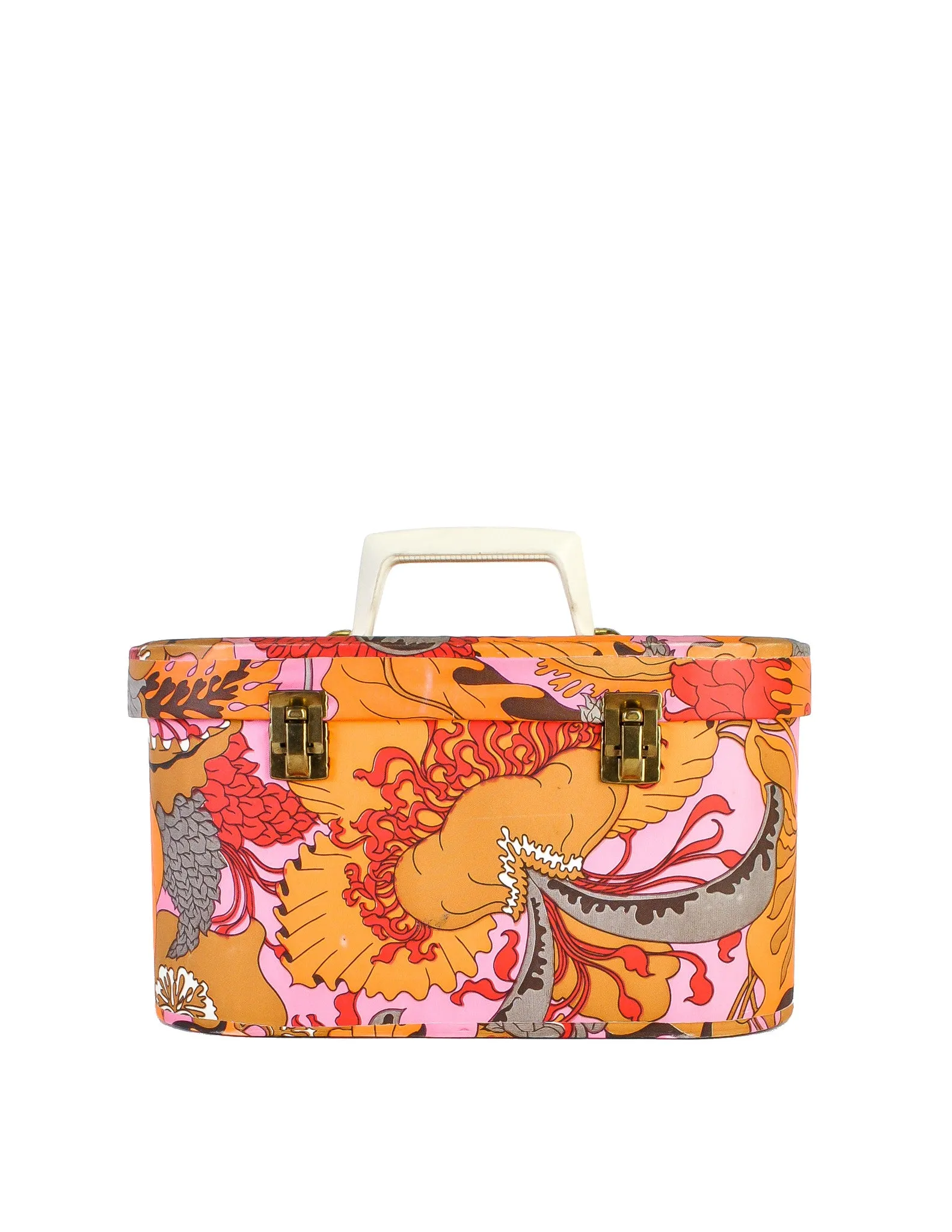 Patricia Gaile Vintage Tropical Floral Cosmetic Case