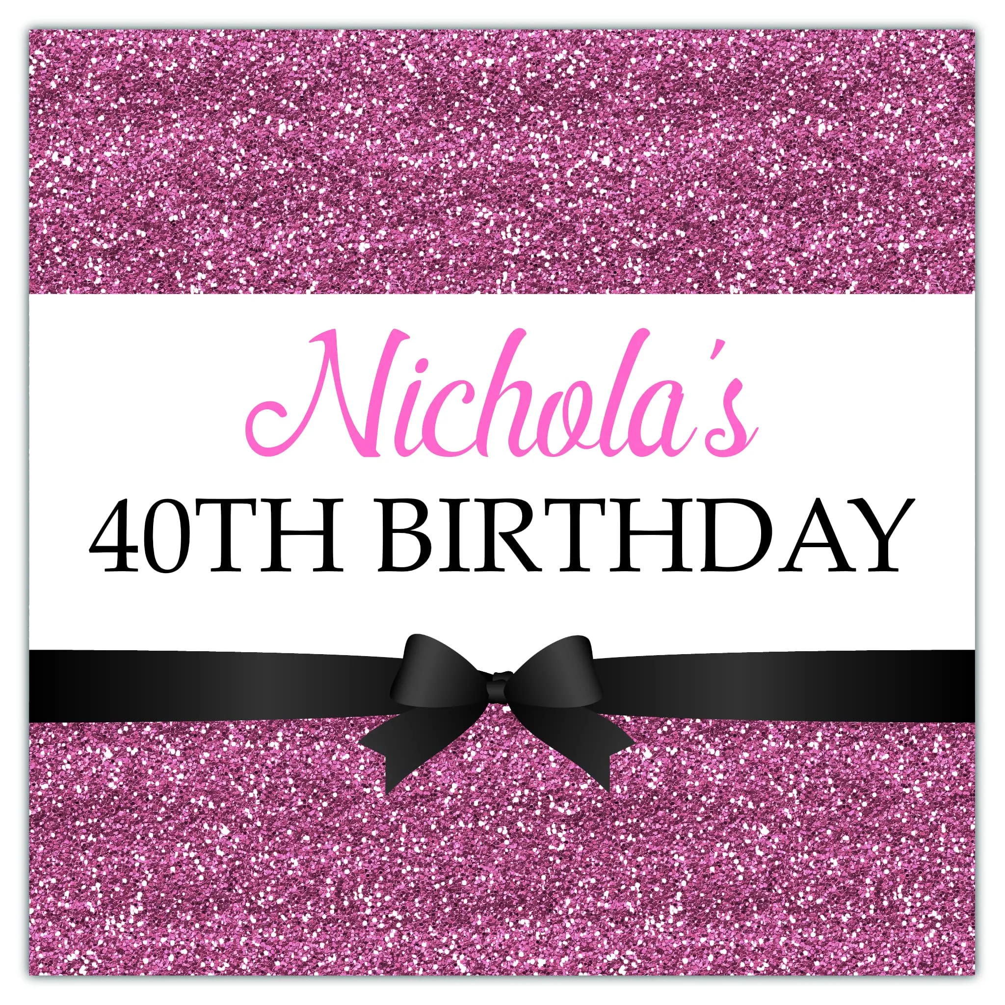 Personalised Birthday Party Stickers for Favours Party Bags Printed Glitter Effect