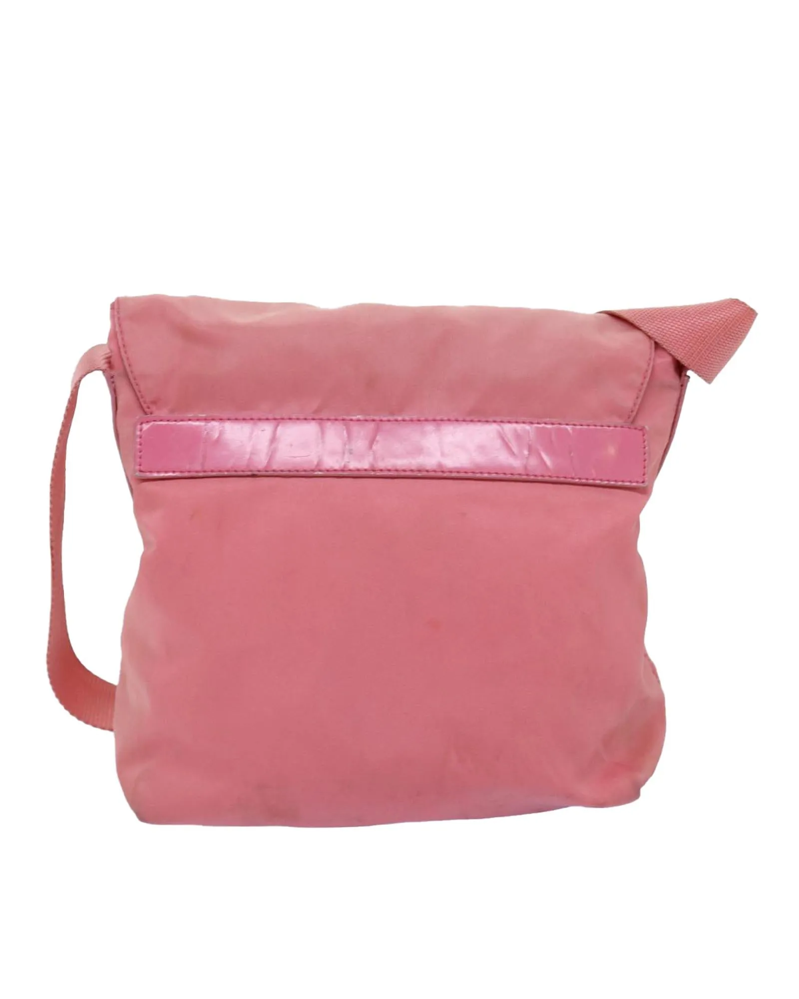 Pink Nylon Shoulder Bag with Shoulder Strap - Italian Made