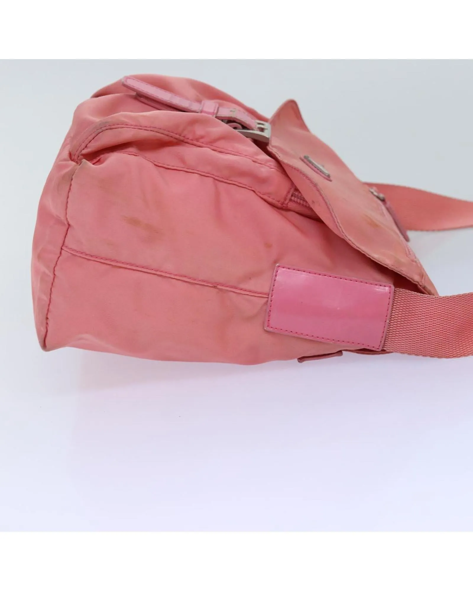 Pink Nylon Shoulder Bag with Shoulder Strap - Italian Made