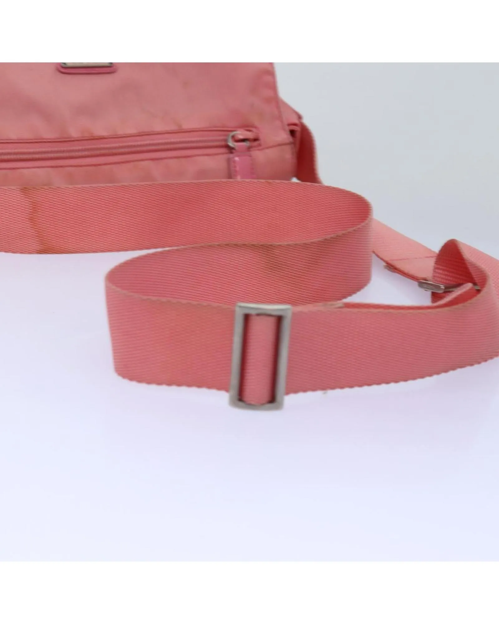 Pink Nylon Shoulder Bag with Shoulder Strap - Italian Made