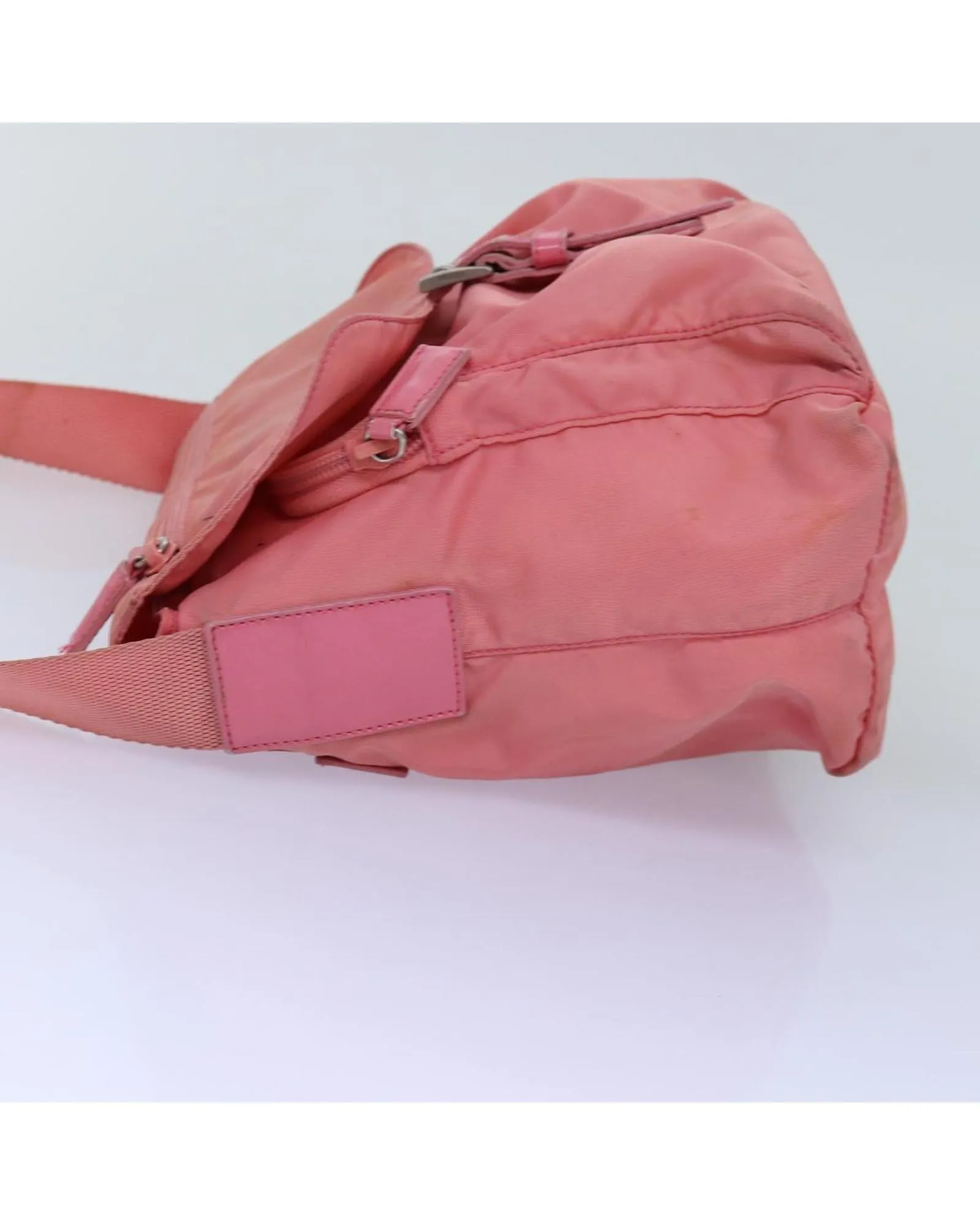 Pink Nylon Shoulder Bag with Shoulder Strap - Italian Made