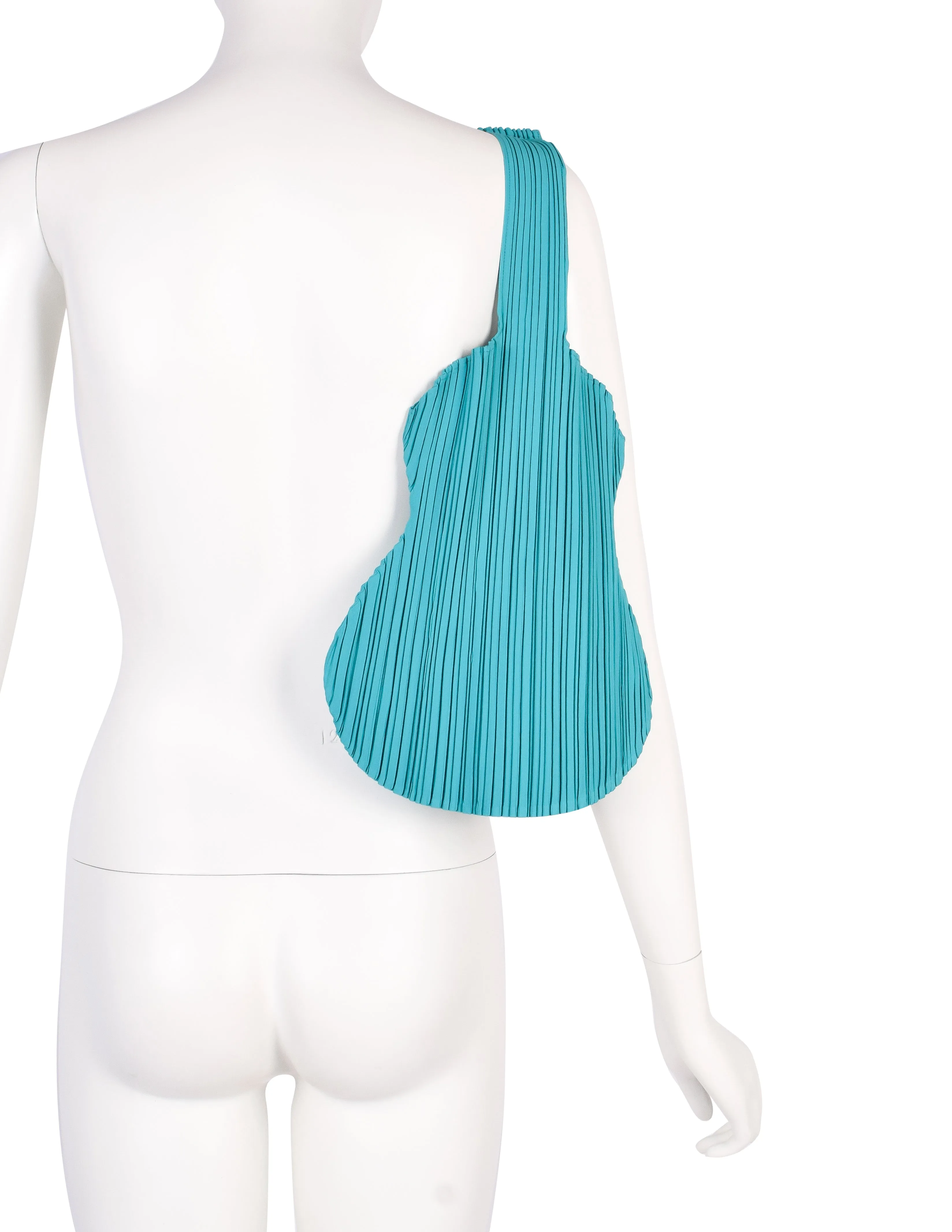 Pleats Please Vintage Teal Pleated Instrument Novelty Bag