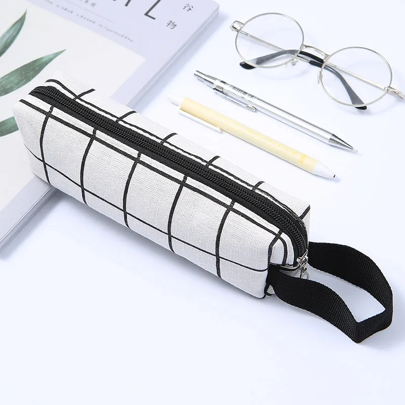 Portable Pencil Case Student Striped Square Pencil Case Buggy Bag