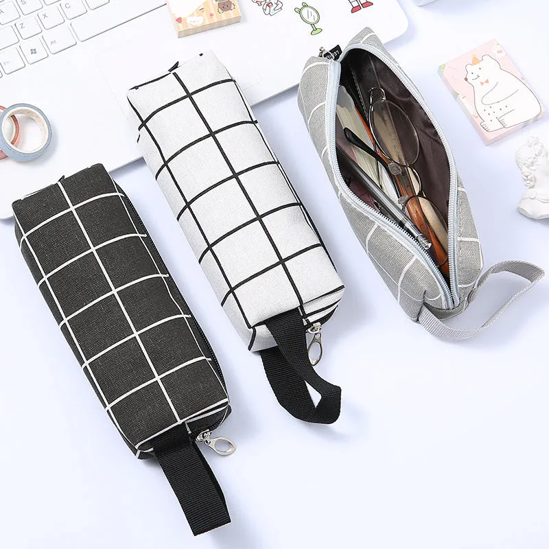 Portable Pencil Case Student Striped Square Pencil Case Buggy Bag