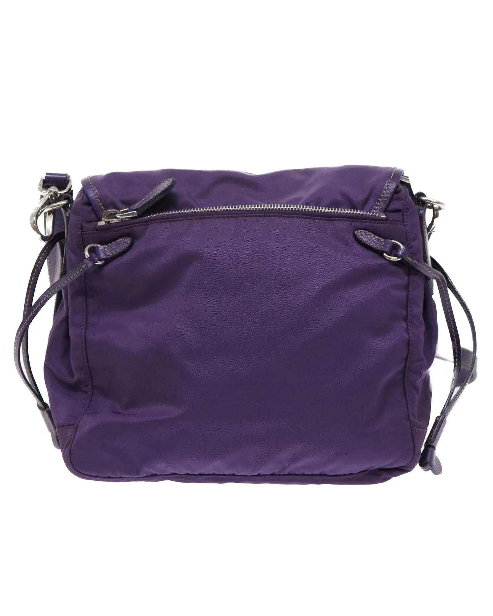 Purple Nylon Shoulder Bag with 45cm Drop - Authentic PRADA