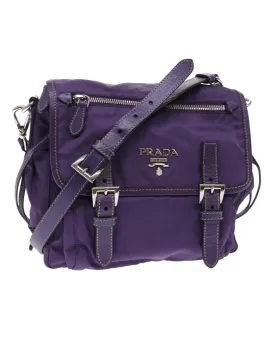 Purple Nylon Shoulder Bag with 45cm Drop - Authentic PRADA