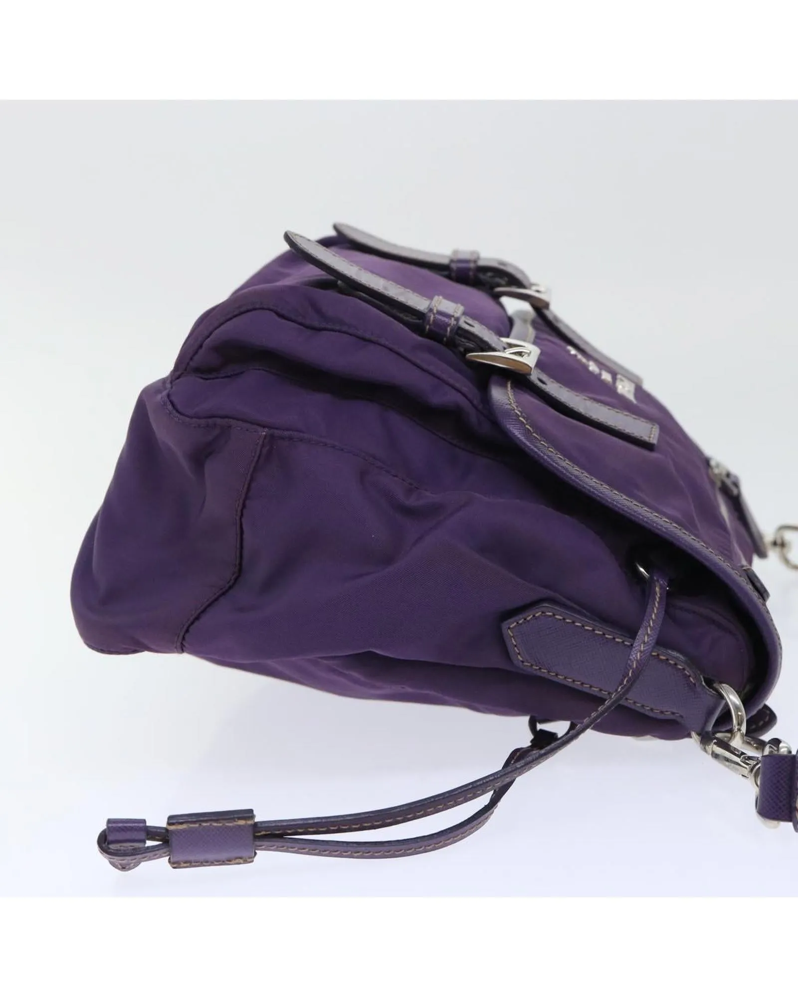 Purple Nylon Shoulder Bag with 45cm Drop - Authentic PRADA