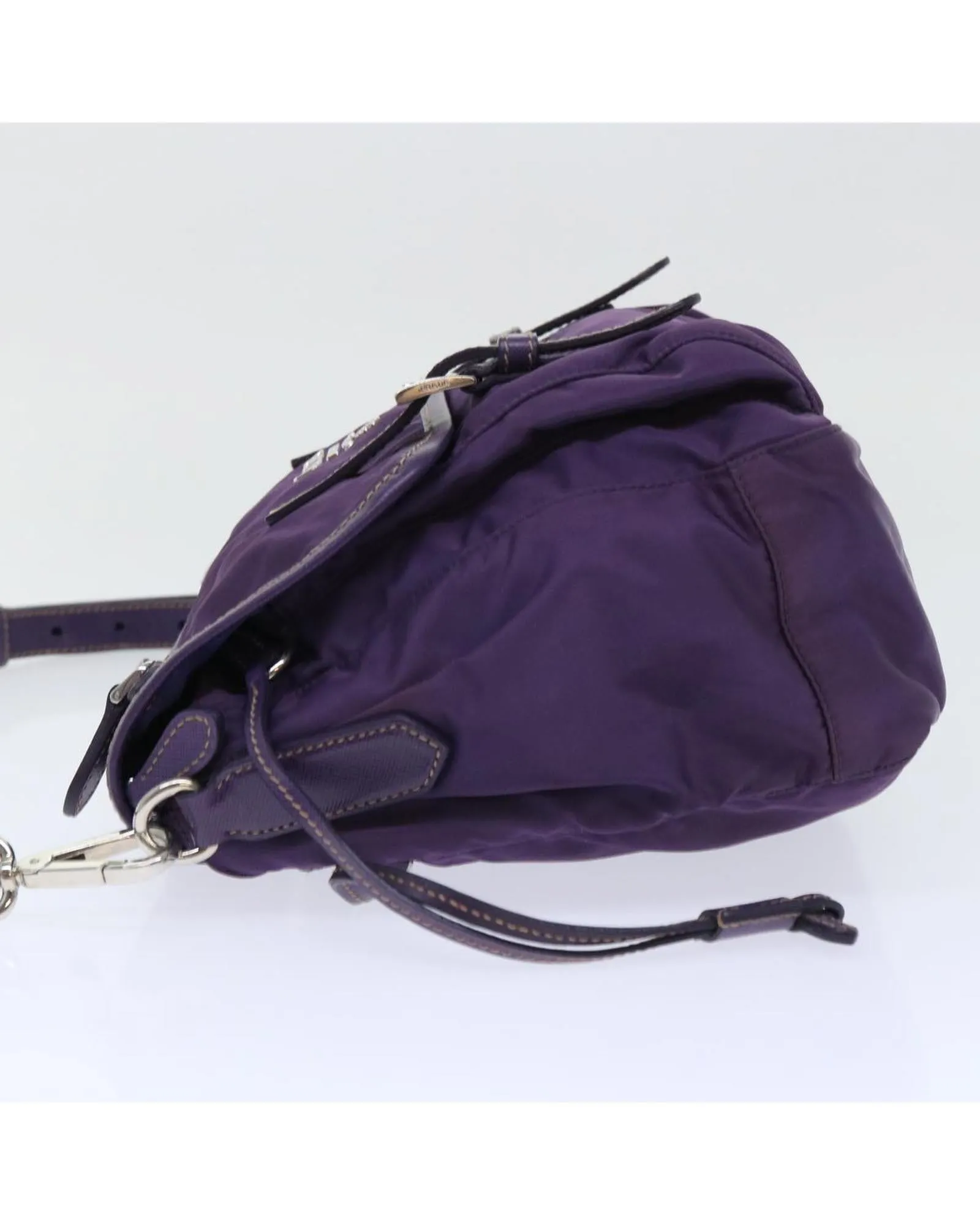 Purple Nylon Shoulder Bag with 45cm Drop - Authentic PRADA