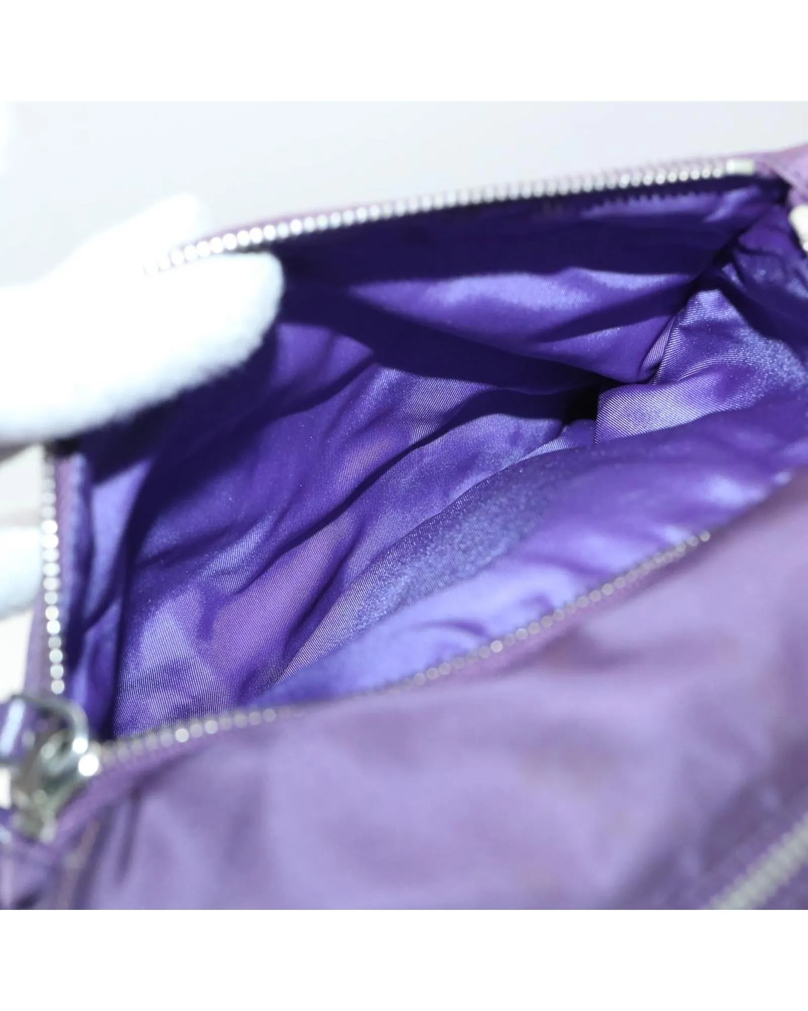 Purple Nylon Shoulder Bag with 45cm Drop - Authentic PRADA