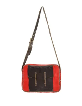 Roberta di Camerino Vintage Trompe L'oeil Red Grey Velvet Shoulder Bag