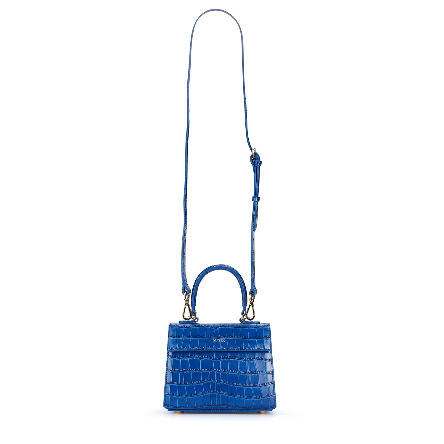 Sapphire Blue Croc Elizabeth Bag