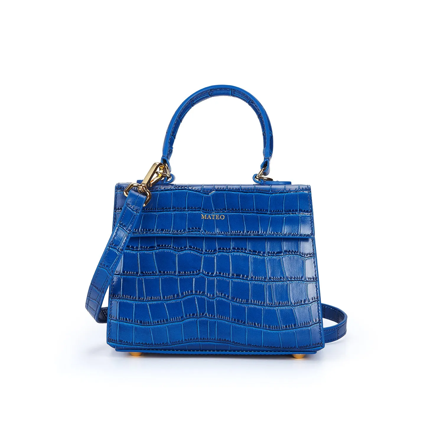 Sapphire Blue Croc Elizabeth Bag