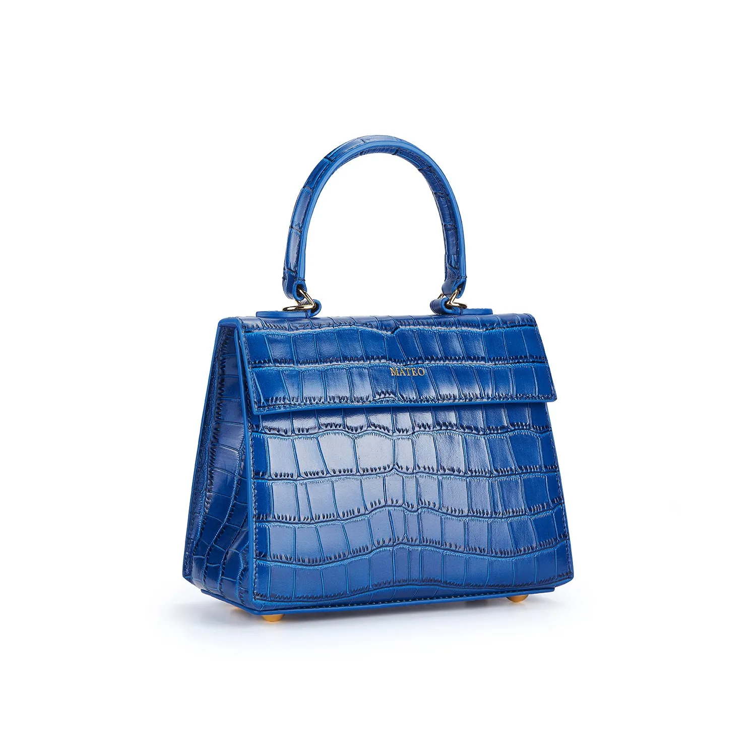 Sapphire Blue Croc Elizabeth Bag