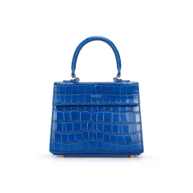 Sapphire Blue Croc Elizabeth Bag