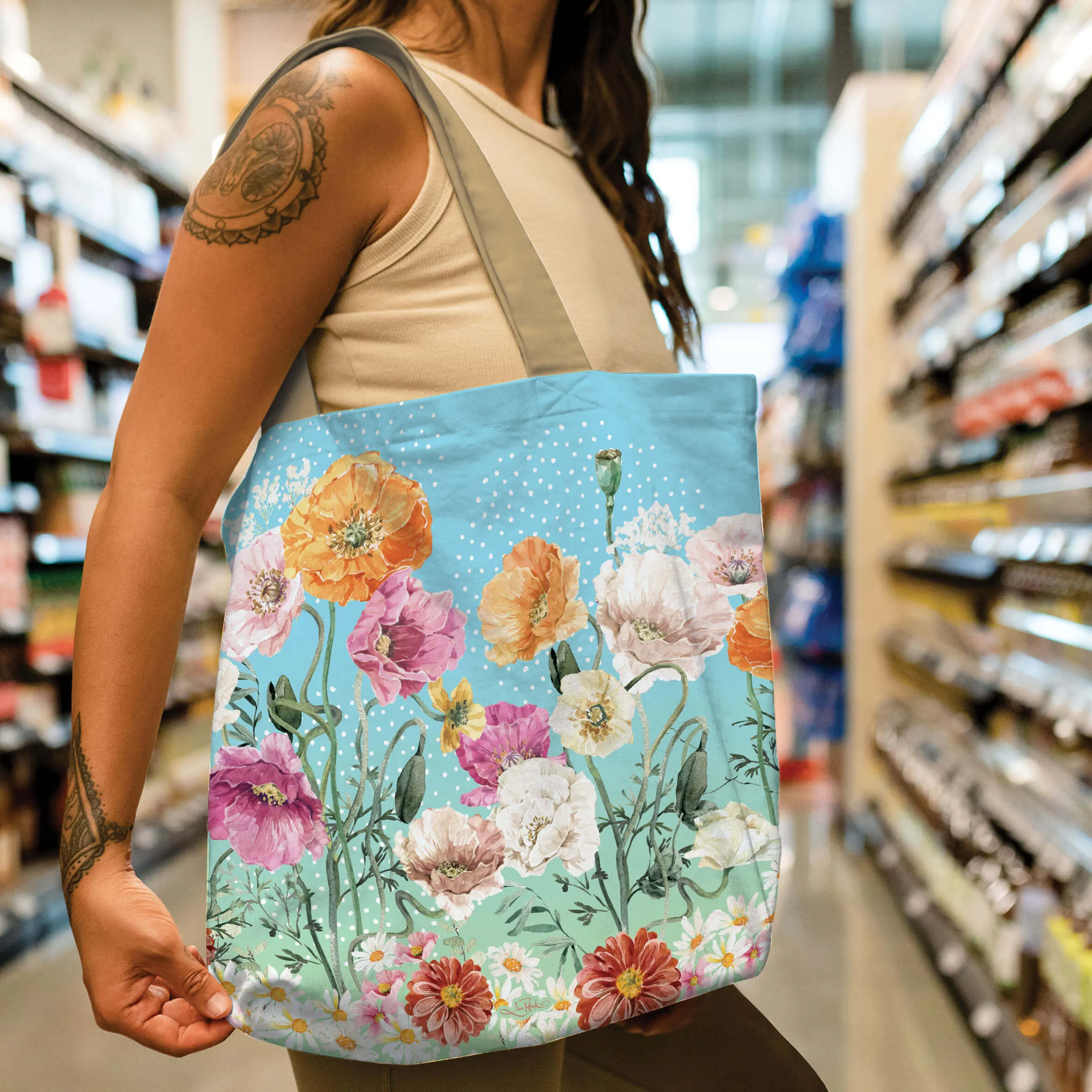 Shopping Tote - Summer Poppies