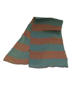 Silk Stole Scarf in Green Red and Blue