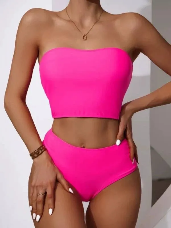 Swimsuit Separates Tube Top Women Bikini Fashion Sexy High Waist Swimsuit Women's Swimsuit Bikini