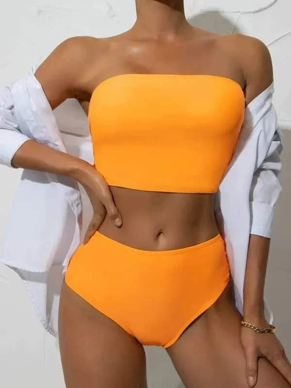 Swimsuit Separates Tube Top Women Bikini Fashion Sexy High Waist Swimsuit Women's Swimsuit Bikini