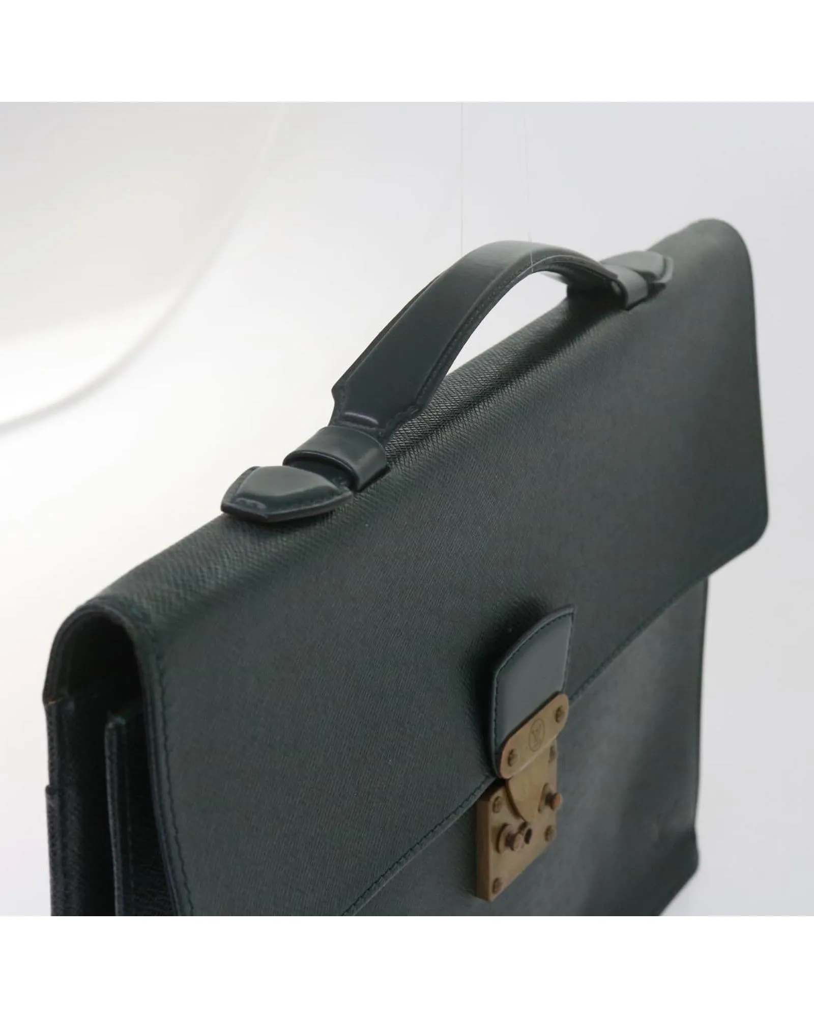 Taiga Leather Business Bag - Green