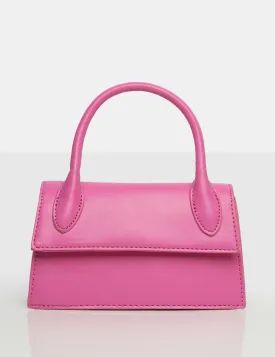 The Hailey Bright Pink PU One Handle Mini Bag