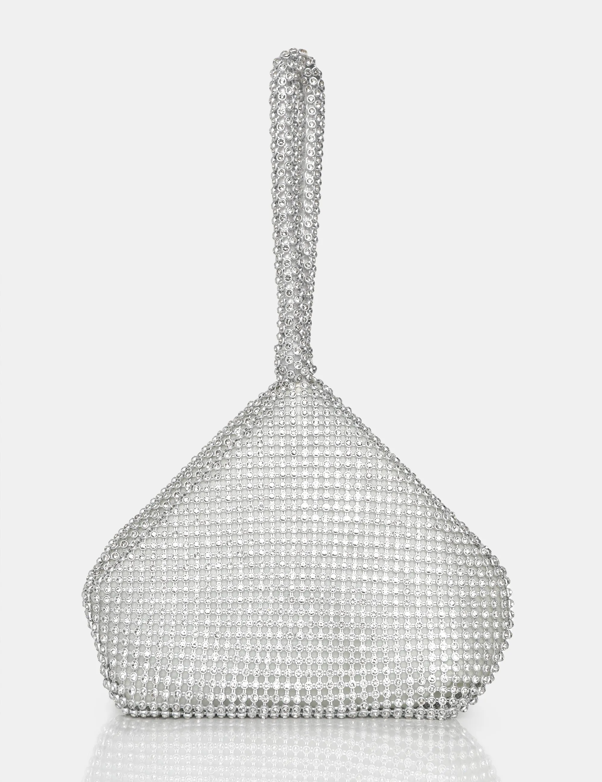 The Lavender Silver Diamante Mini Pouch Party Bag