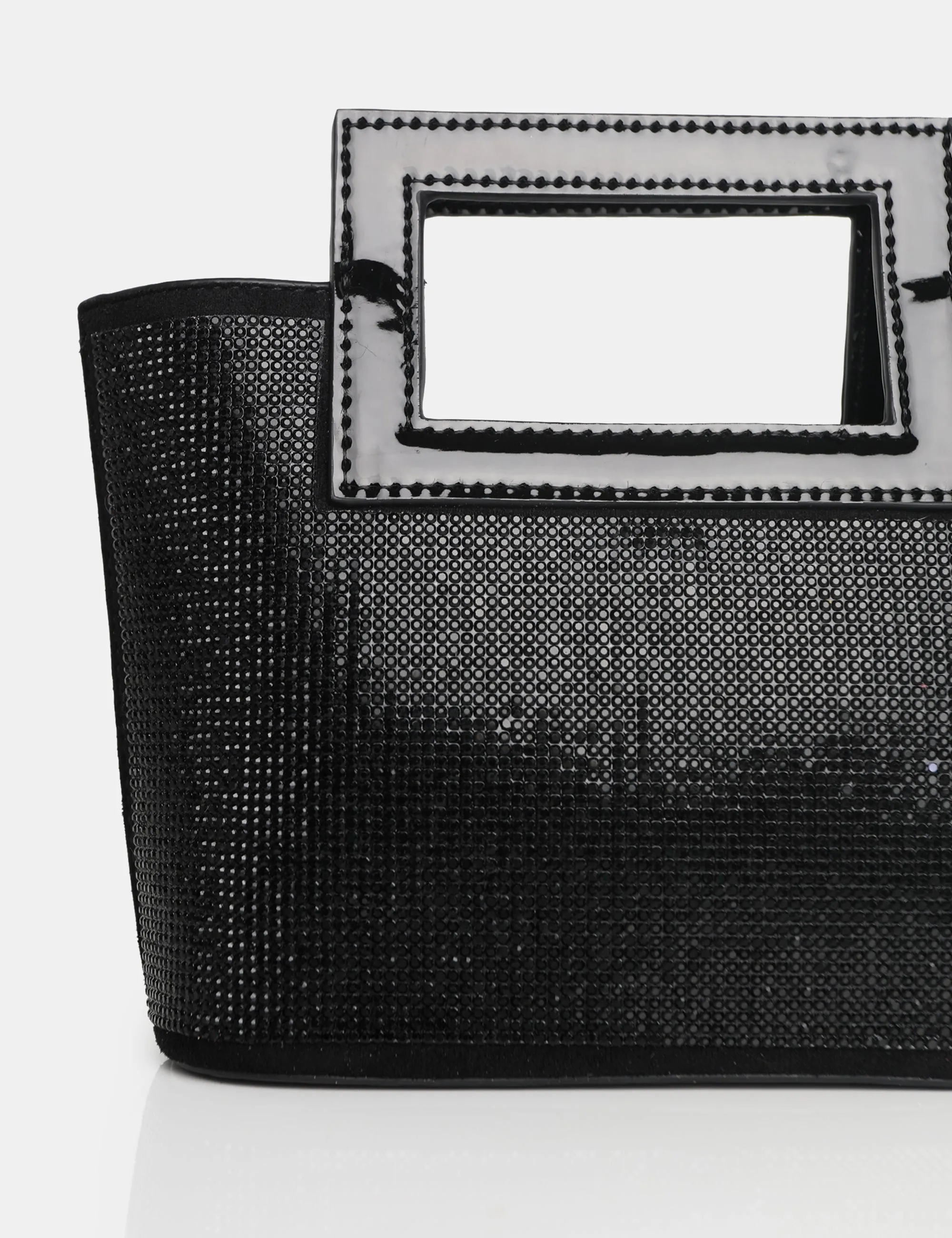 The Lustre Black Pu Diamante Bag