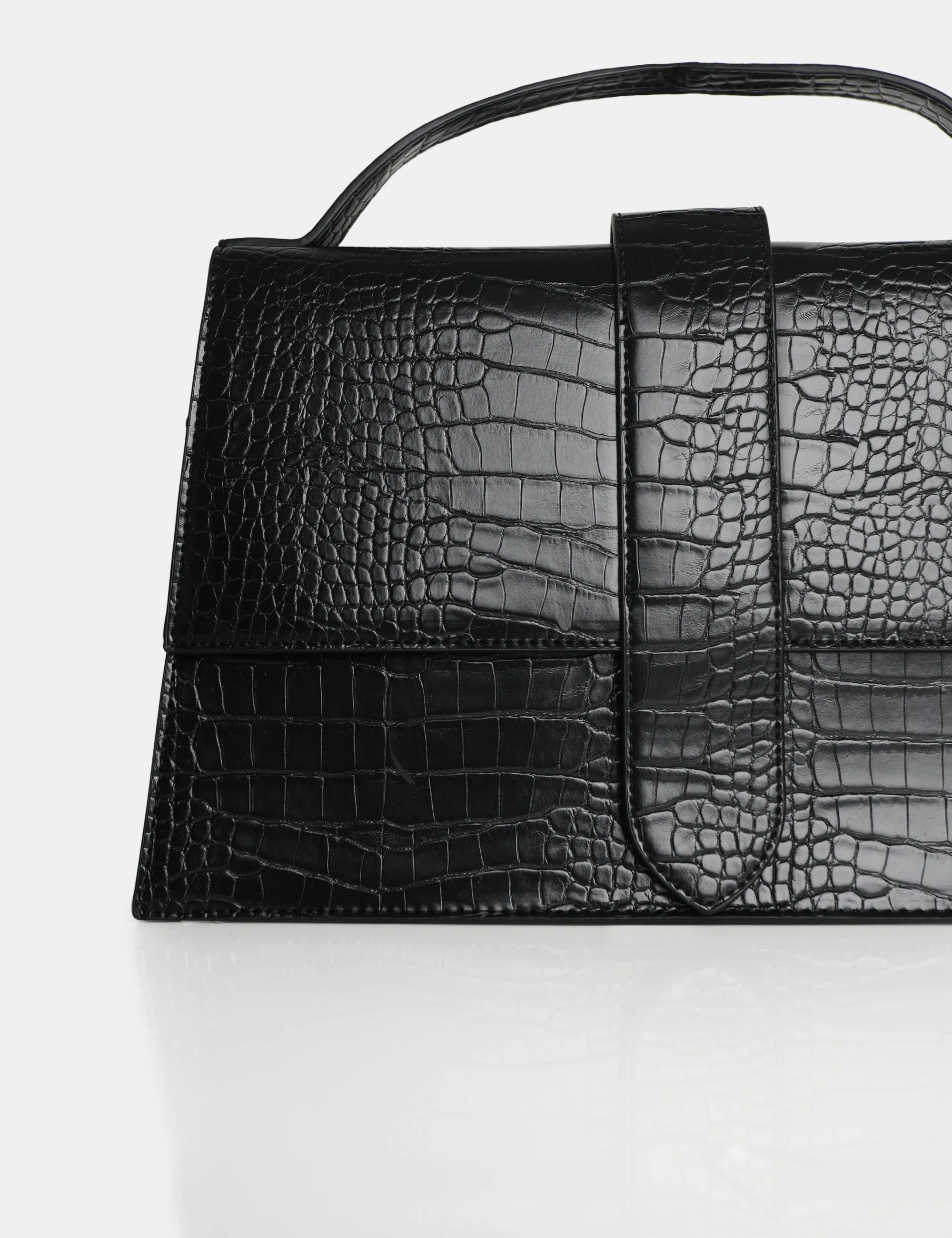 The Mika Black Croc Bag