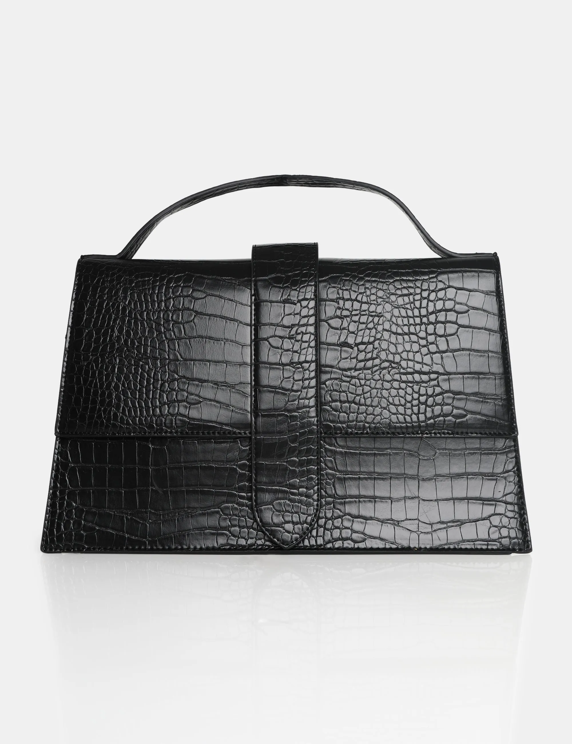 The Mika Black Croc Bag