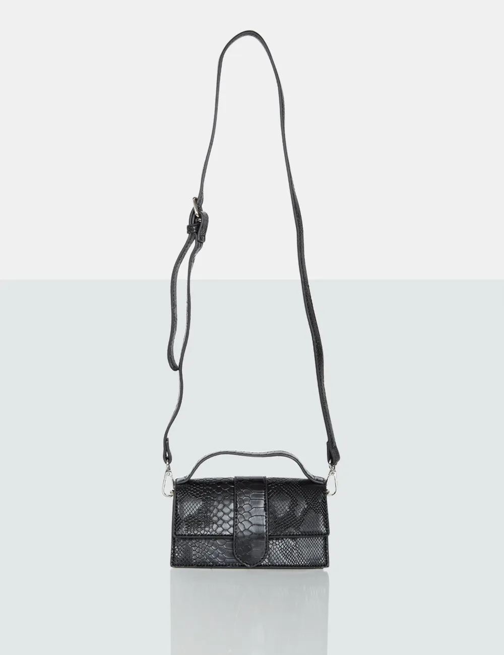 The Mika Black Croc Bag