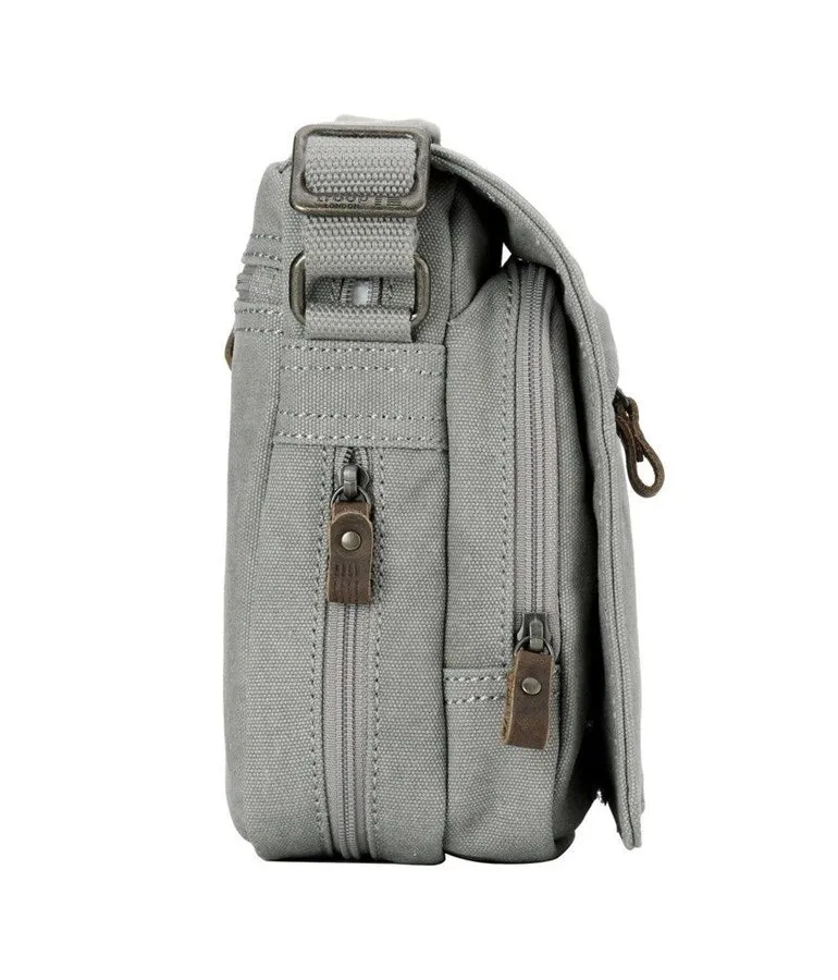 Troop London Small Zip Front Crossbody Bag - Ash Grey