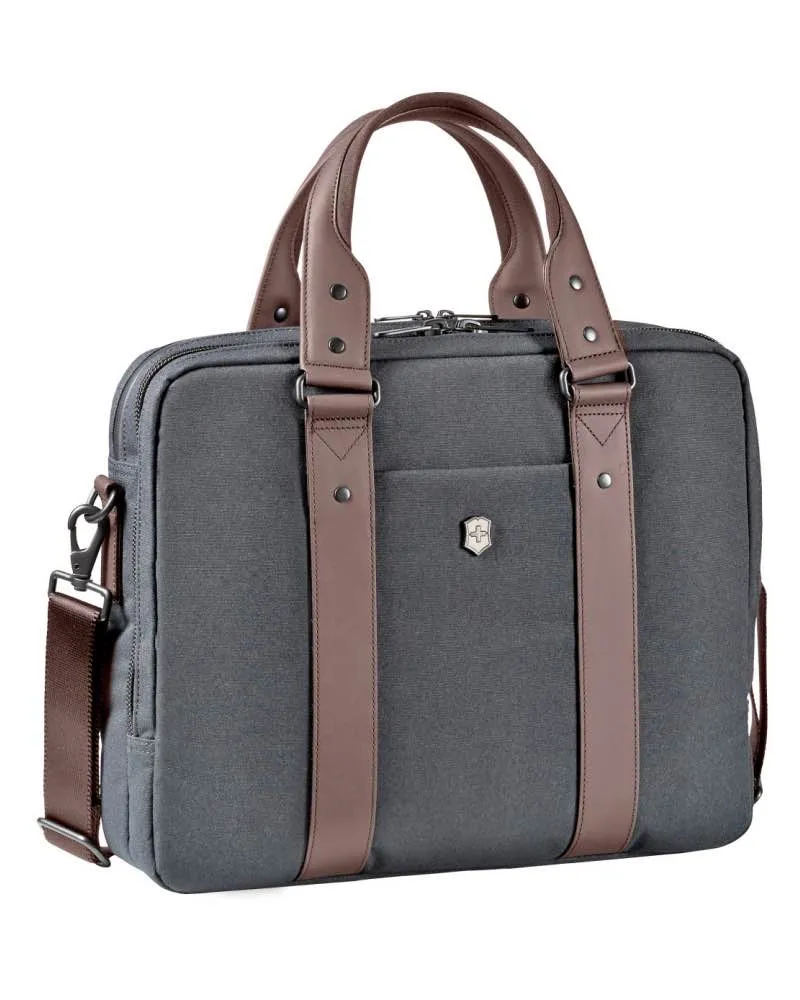 Victorinox Architecture Bodmer - Dual Compartment Laptop Briefcase Grey/Brown