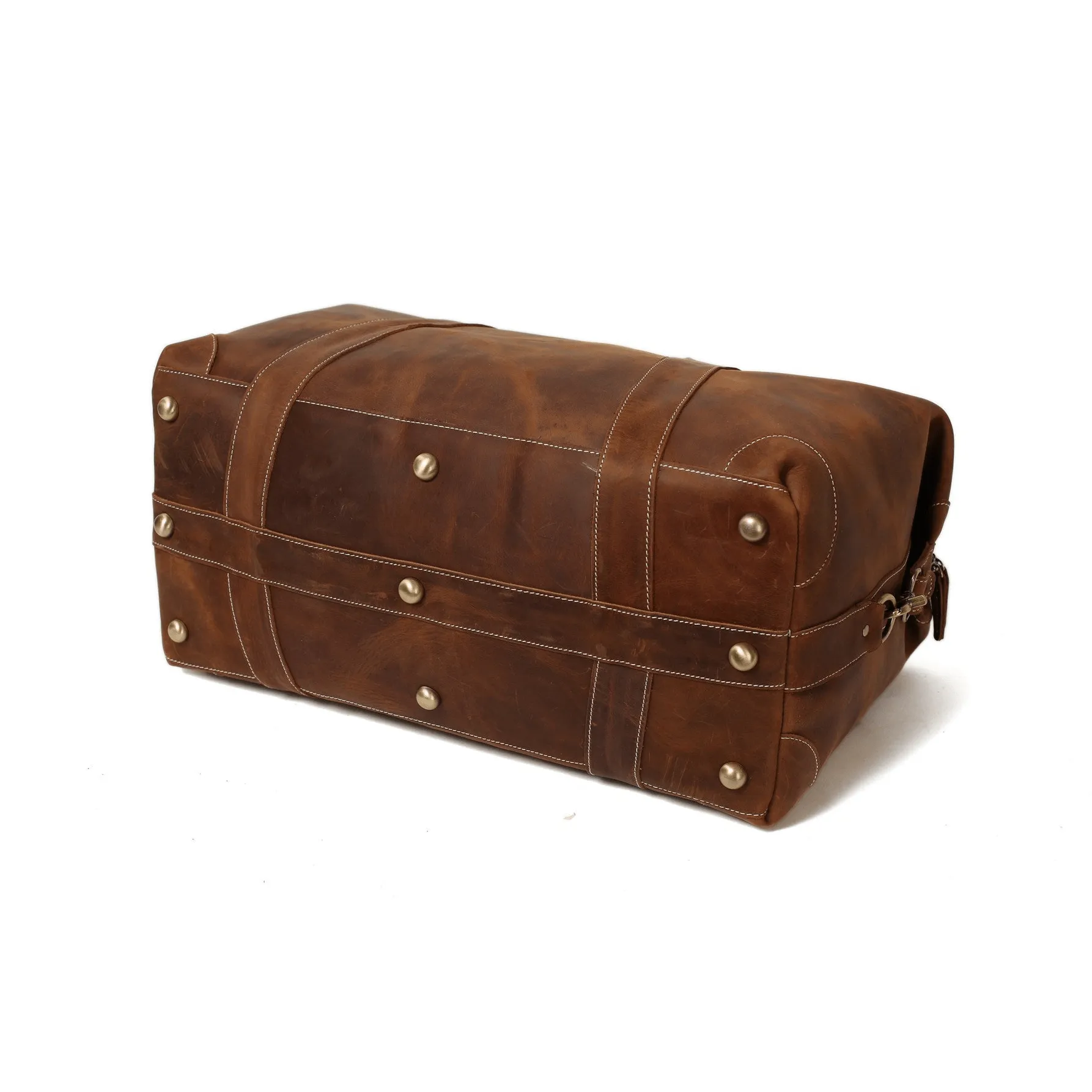 Vintage Style Handcrafted Leather Travel Duffle