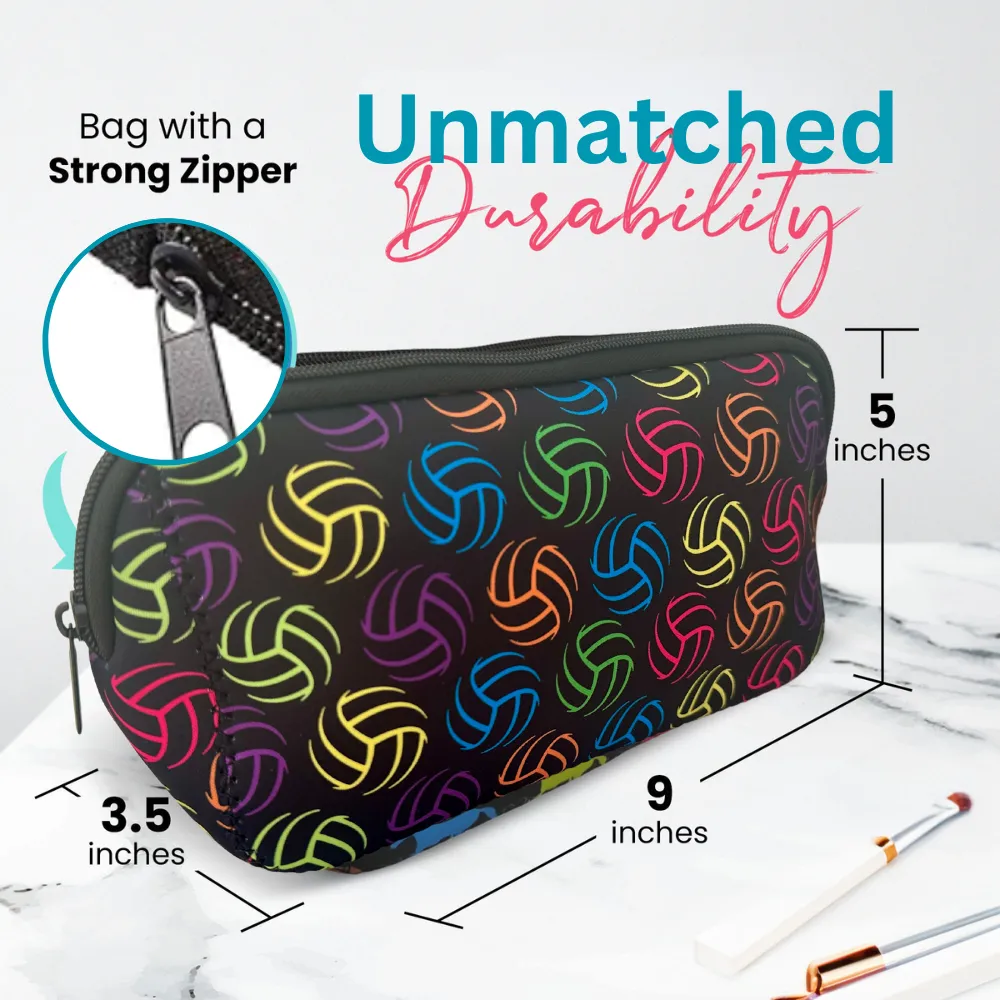 Volleyball Cosmetic Bag and Bracelet Gift Bundle