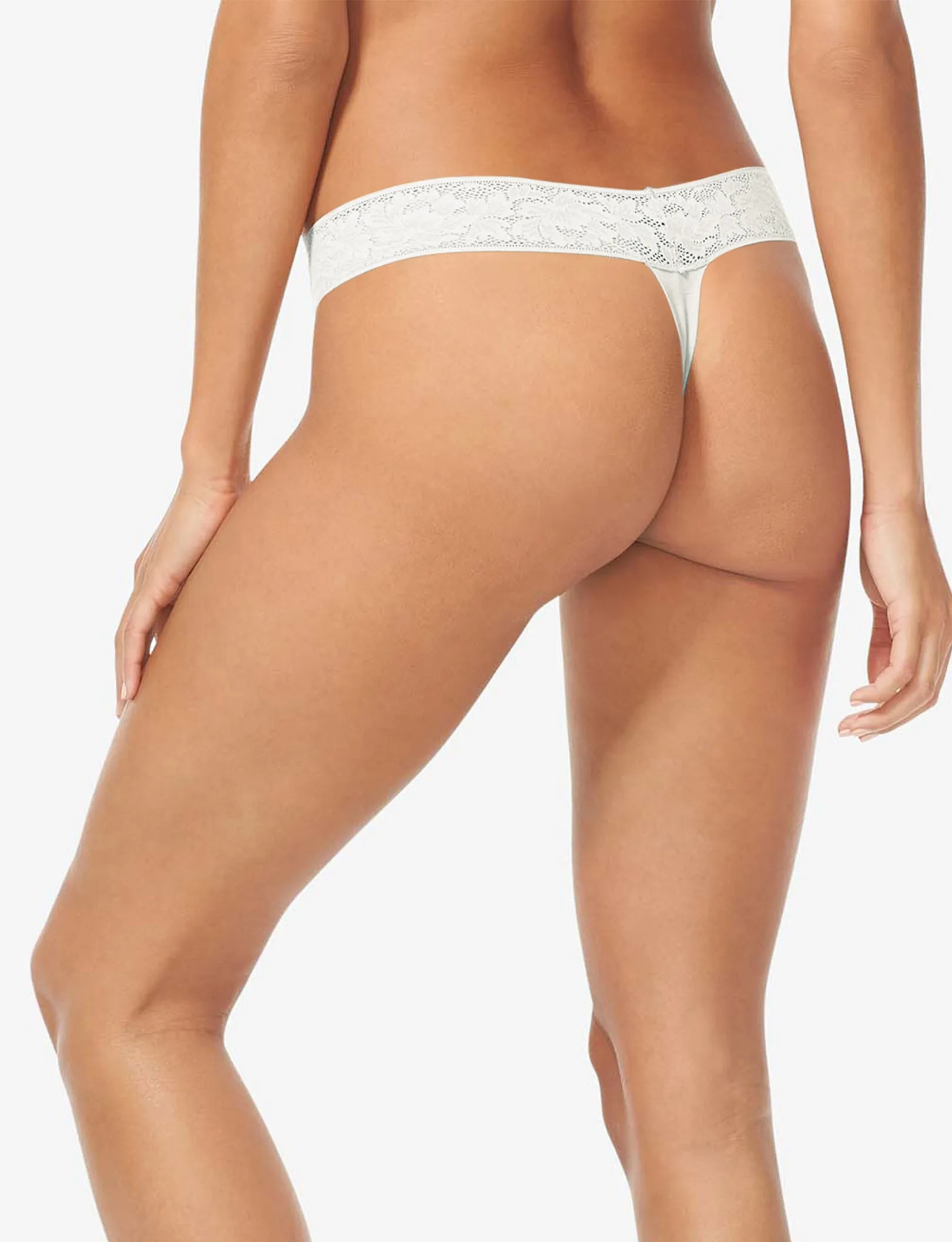 Women's Second Skin Thong, Lace Waist