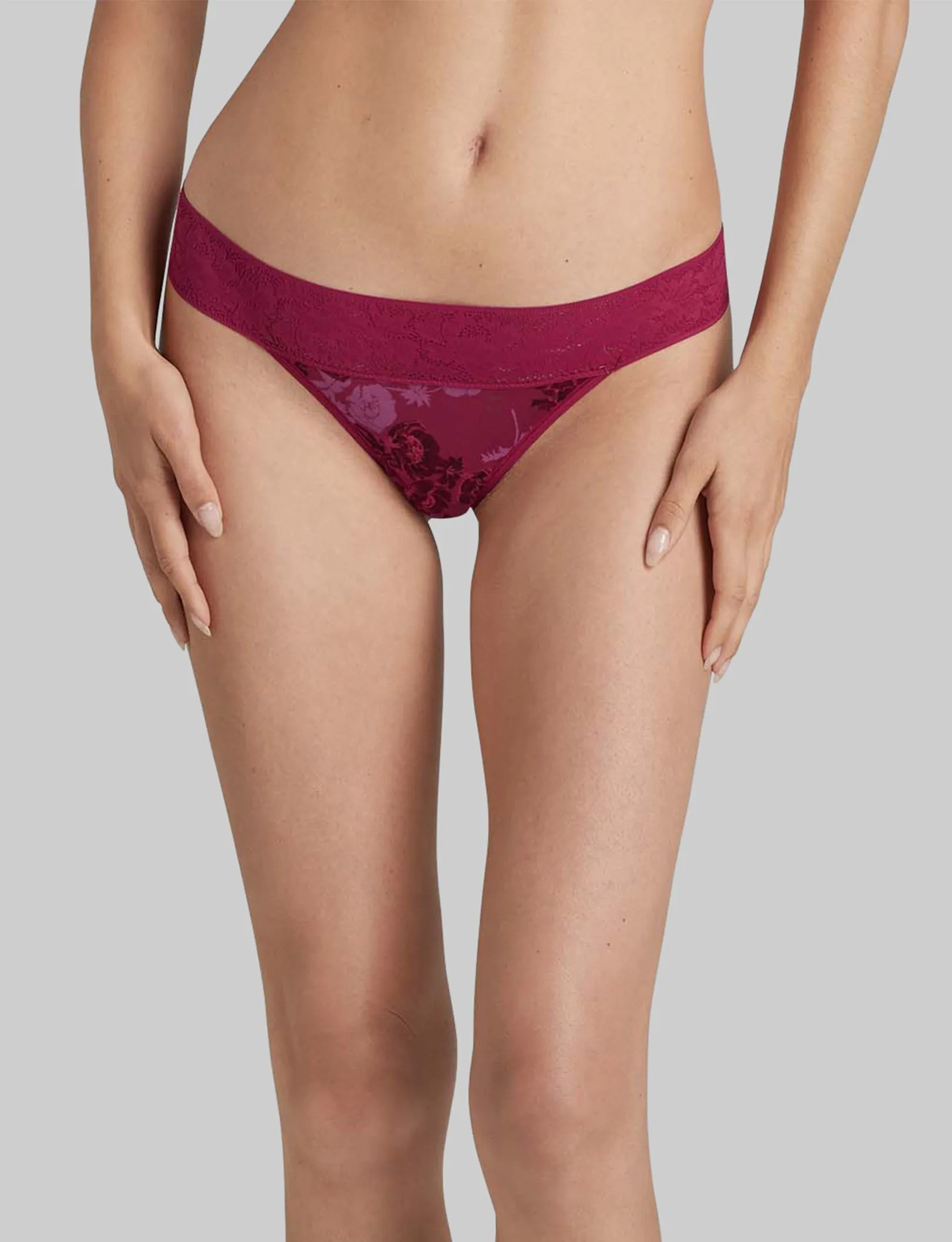 Women's Second Skin Thong, Lace Waist